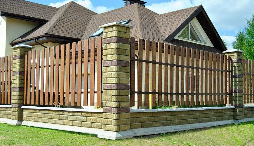 Деревянный забор "Шахматы с просветом"